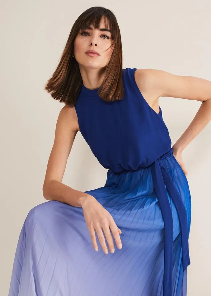Phase Eight Dresses Piper Ombre Maxi Dress Blues 8211 Women