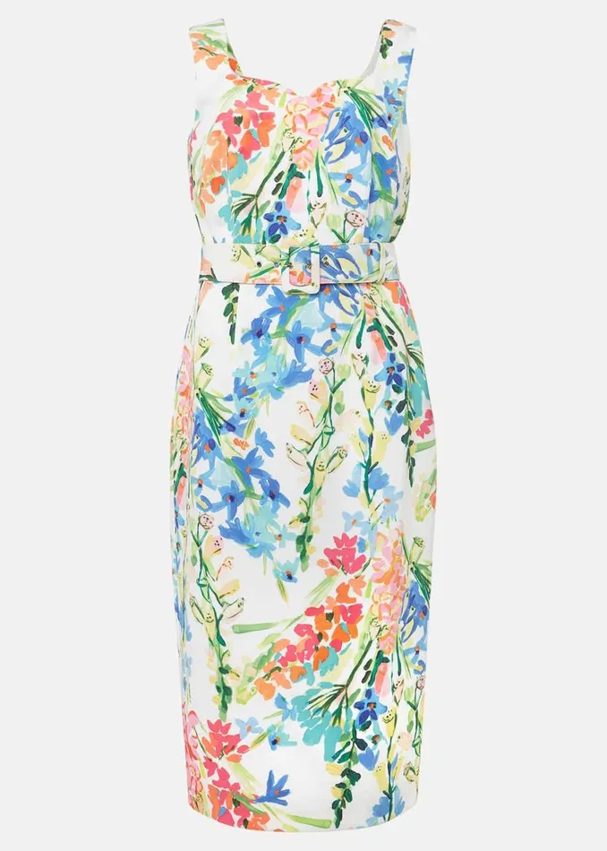 Phase Eight Dresses Serina Floral Midi Dress Ivory Multi 8211 Women