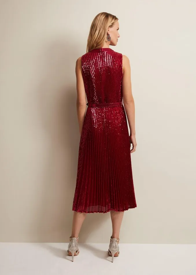 Phase Eight Dresses Simara Pink Sequin Midi Dress Pink 8211 Women