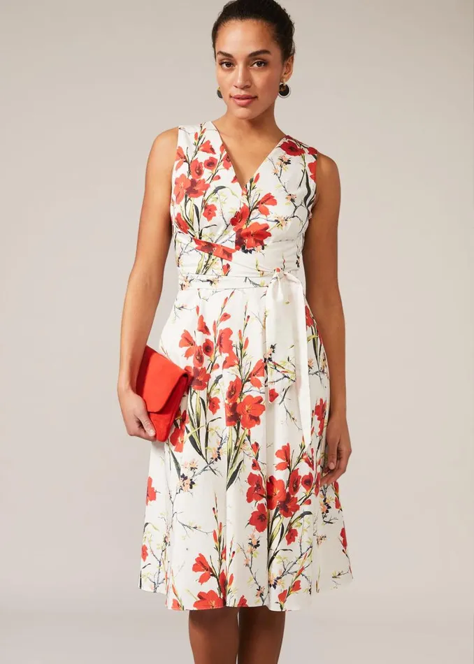 Phase Eight Dresses Sofia Floral Cotton Dress Ivoryfire 8211 Women