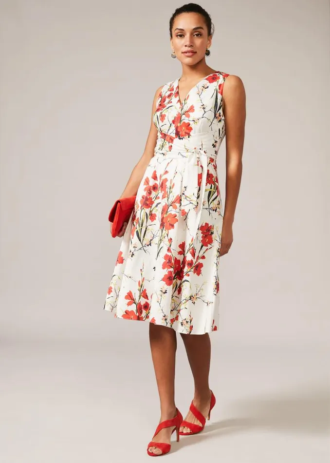 Phase Eight Dresses Sofia Floral Cotton Dress Ivoryfire 8211 Women