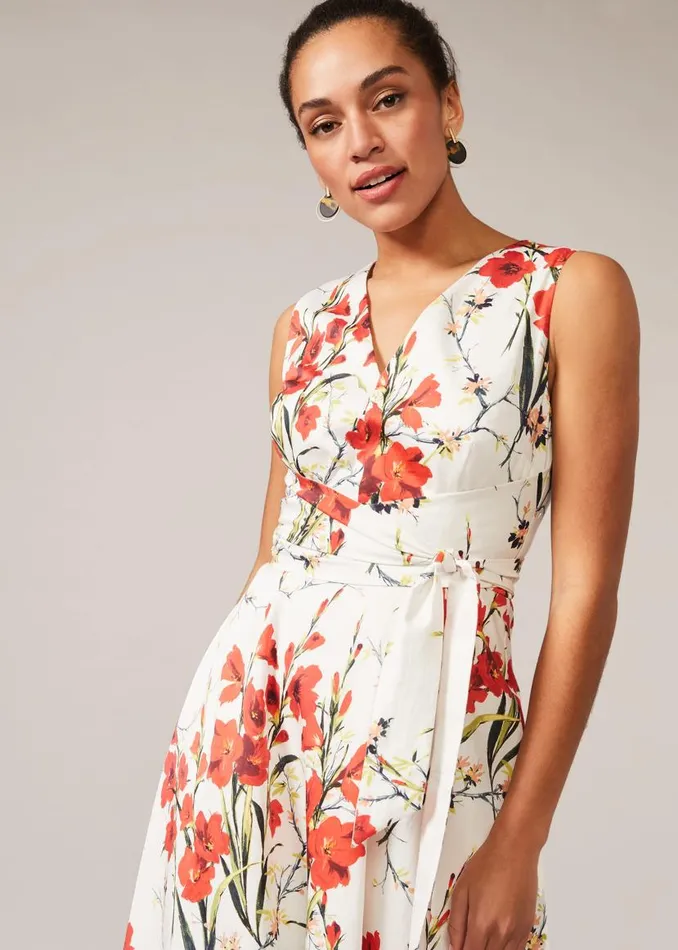 Phase Eight Dresses Sofia Floral Cotton Dress Ivoryfire 8211 Women