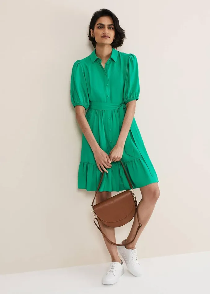 Phase Eight Dresses Sue Green Swing Mini Dress Green 8211 Women