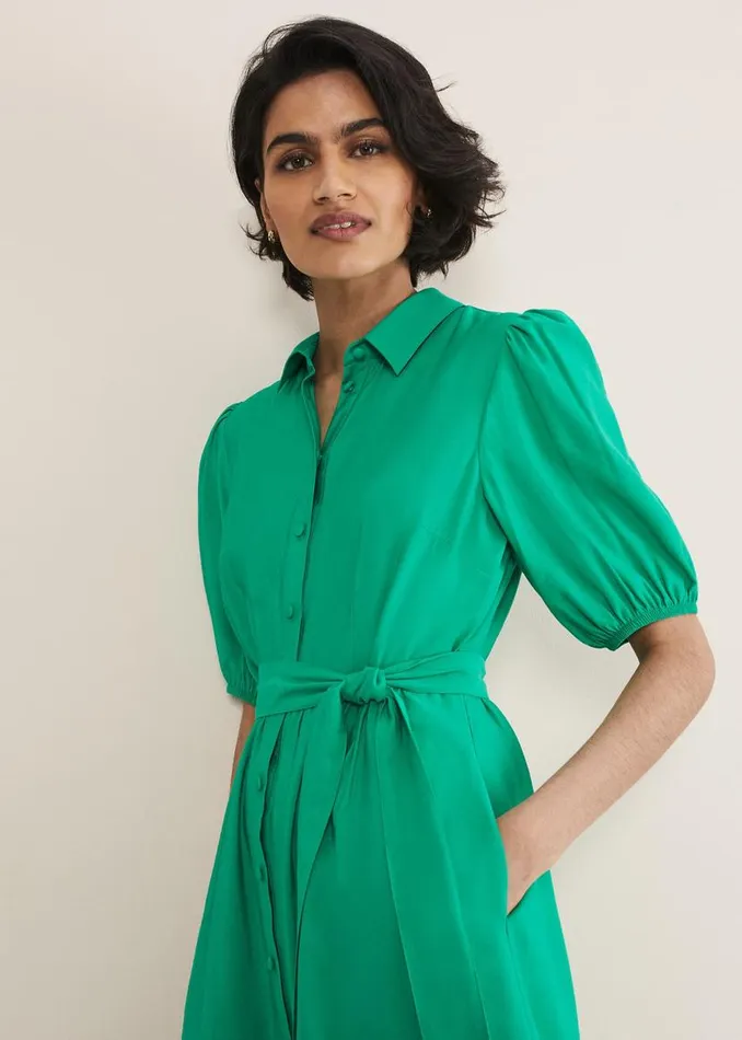 Phase Eight Dresses Sue Green Swing Mini Dress Green 8211 Women