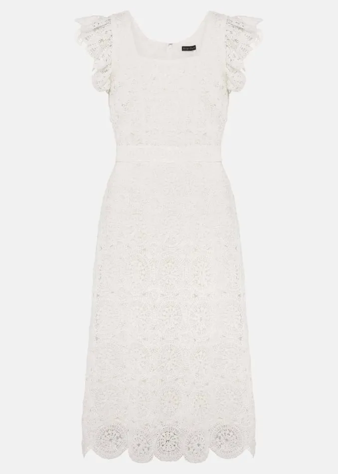 Phase Eight Dresses Tamari Crochet Knit Dress Ivory 8211 Women