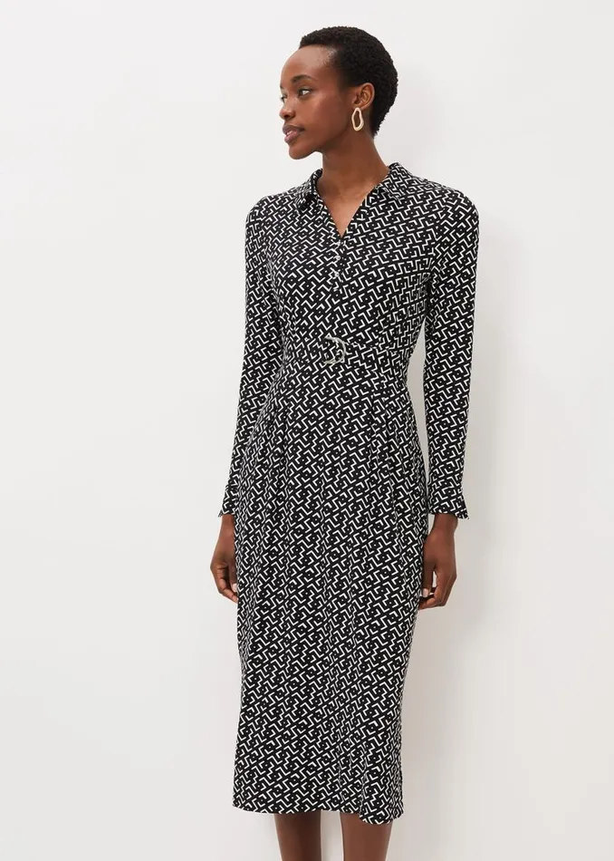 Phase Eight Dresses Teigan Abstract Print Midi Dress Blackivory 8211 Women