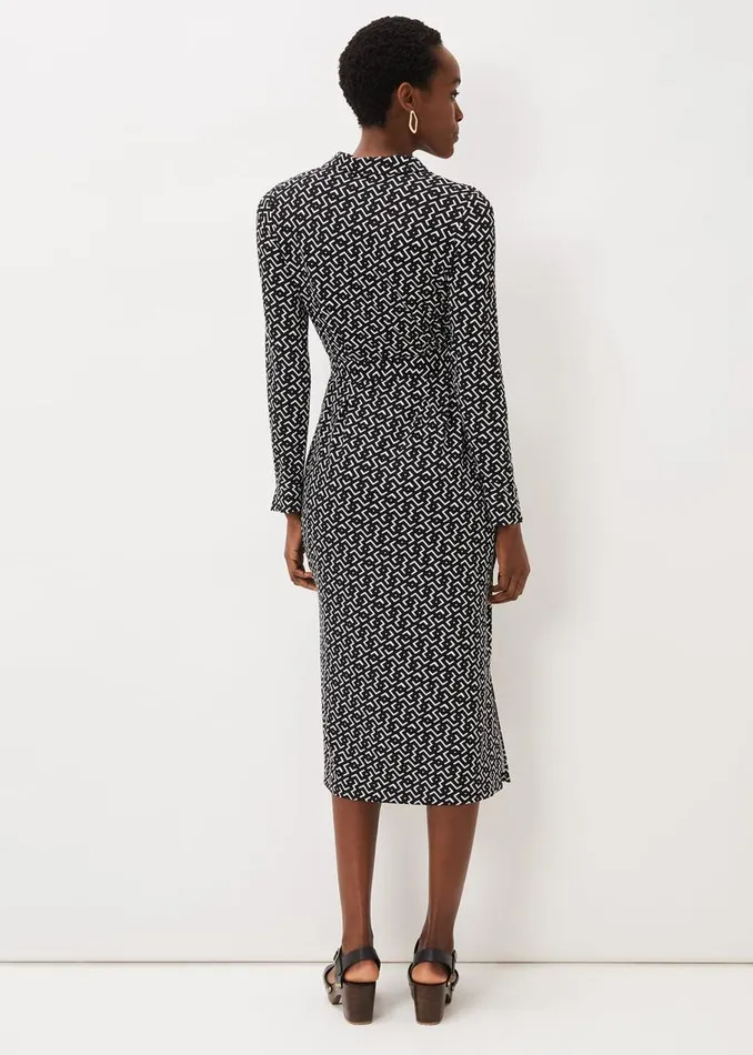 Phase Eight Dresses Teigan Abstract Print Midi Dress Blackivory 8211 Women