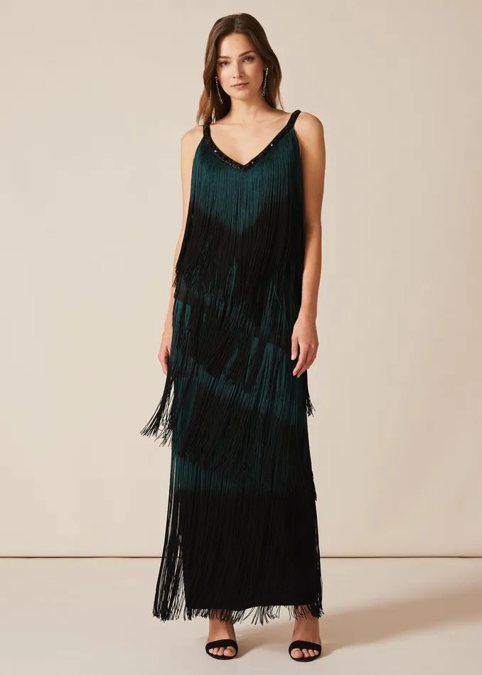 Phase Eight Dresses Tina Tassel Dress Blackforest 8211 Women