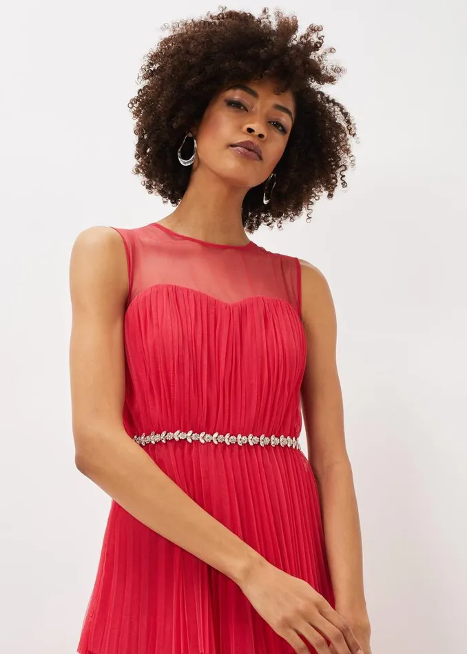 Phase Eight Dresses Tulisa Tulle Maxi Dress Lipstick 8211 Women