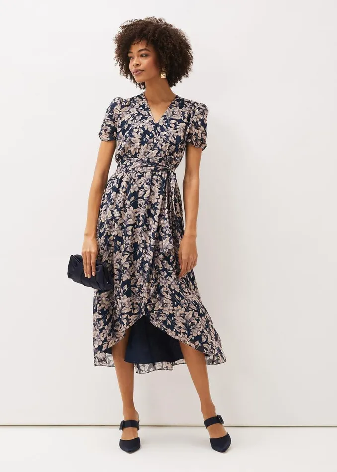Phase Eight Dresses Zendaya Floral Dress Perussian Bluetaupe 8211 Women