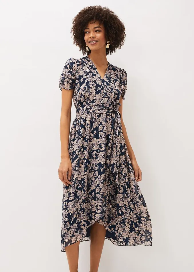 Phase Eight Dresses Zendaya Floral Dress Perussian Bluetaupe 8211 Women
