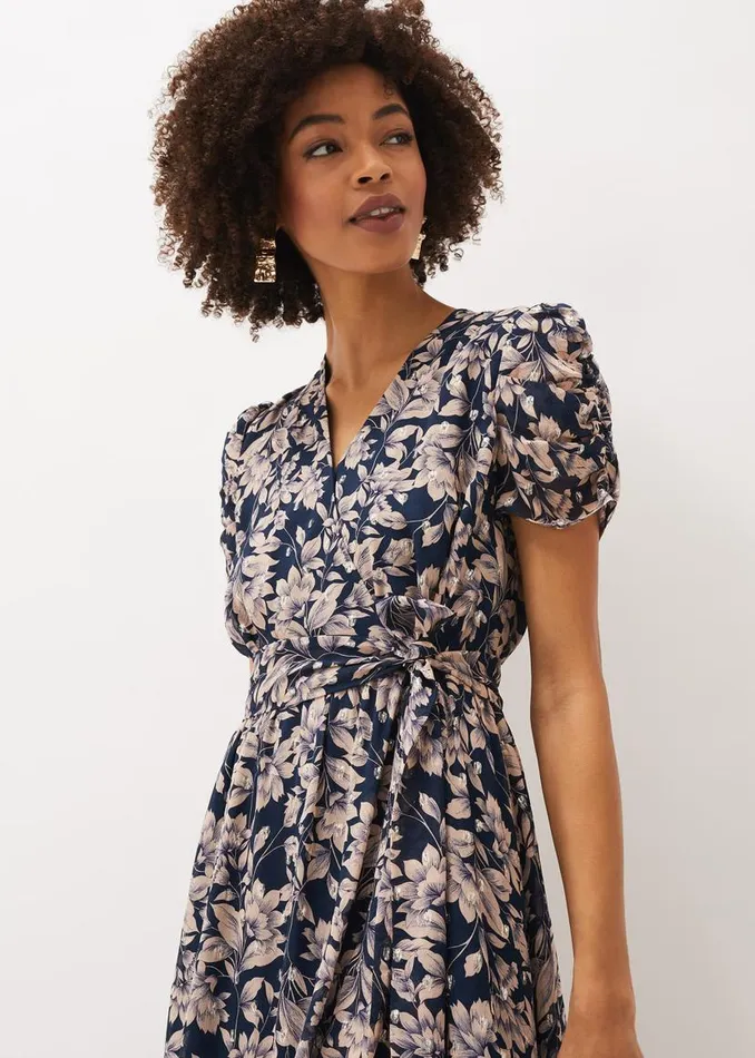 Phase Eight Dresses Zendaya Floral Dress Perussian Bluetaupe 8211 Women