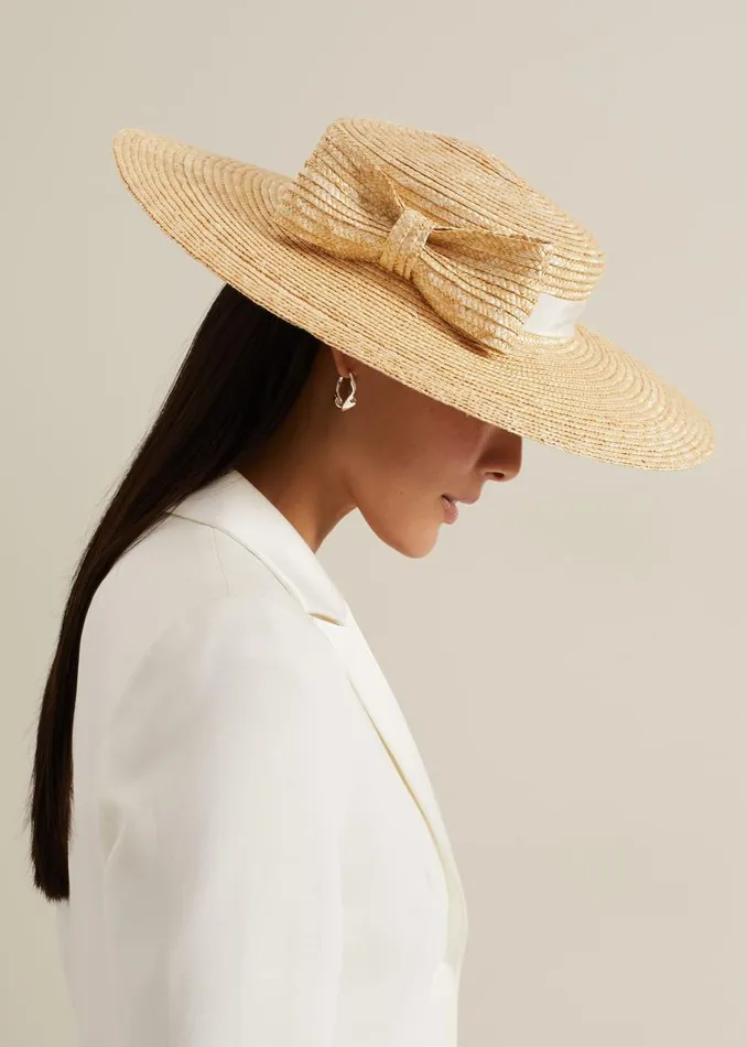 Phase Eight Fascinators and Hats Straw Bow Boater Natural 8211 Women