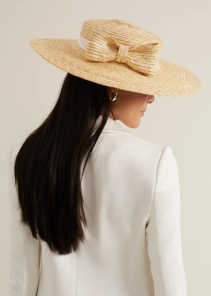 Phase Eight Fascinators and Hats Straw Bow Boater Natural 8211 Women