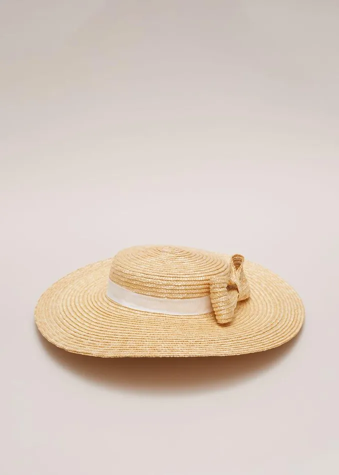 Phase Eight Fascinators and Hats Straw Bow Boater Natural 8211 Women