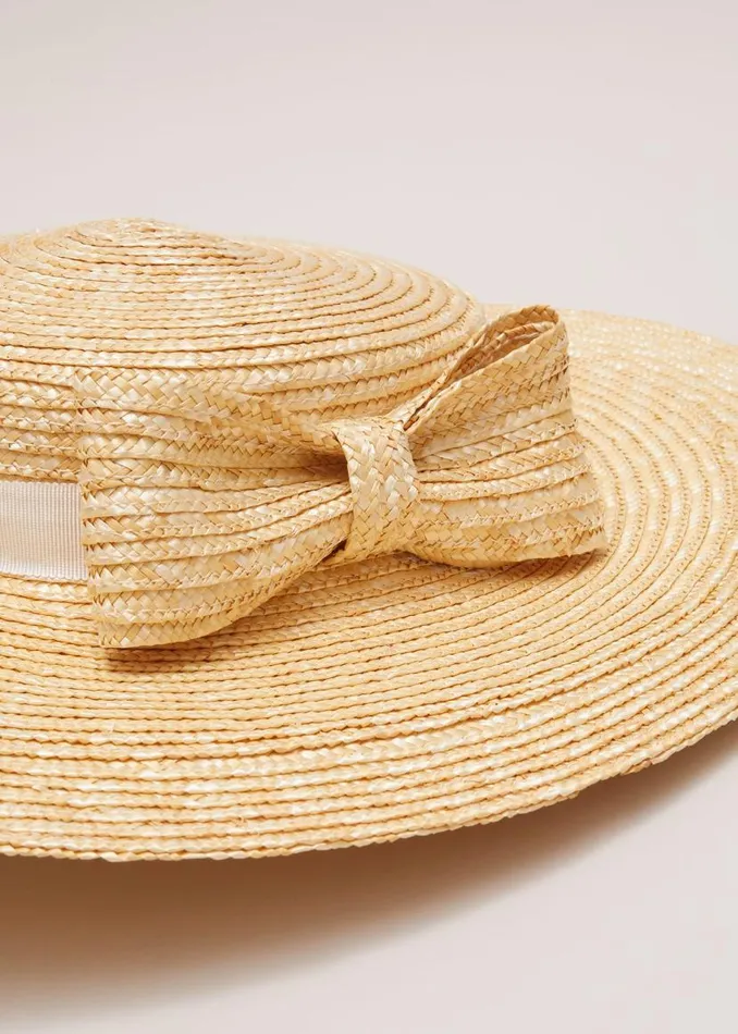 Phase Eight Fascinators and Hats Straw Bow Boater Natural 8211 Women