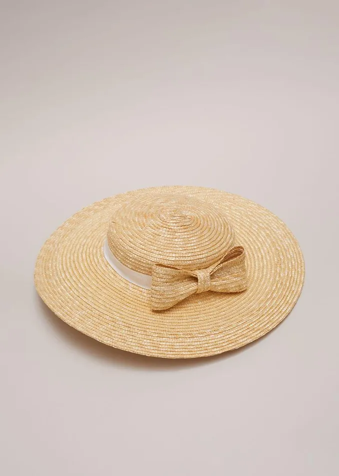 Phase Eight Fascinators and Hats Straw Bow Boater Natural 8211 Women