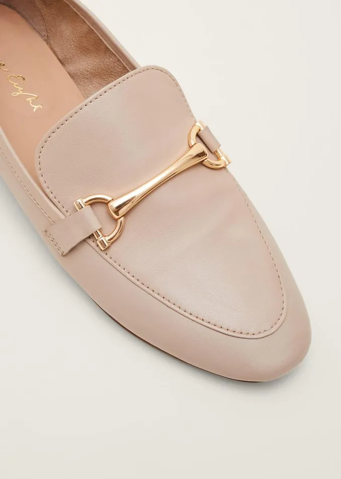 Phase Eight Flats TBar Leather Loafers Neutral 8211 Women