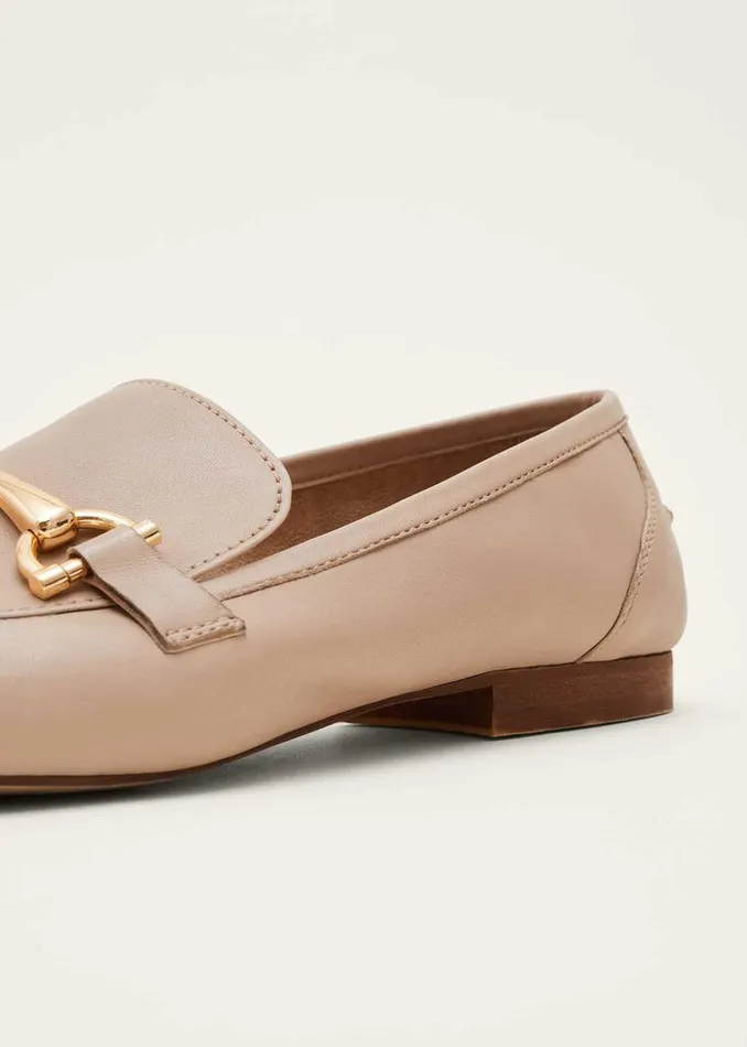Phase Eight Flats TBar Leather Loafers Neutral 8211 Women