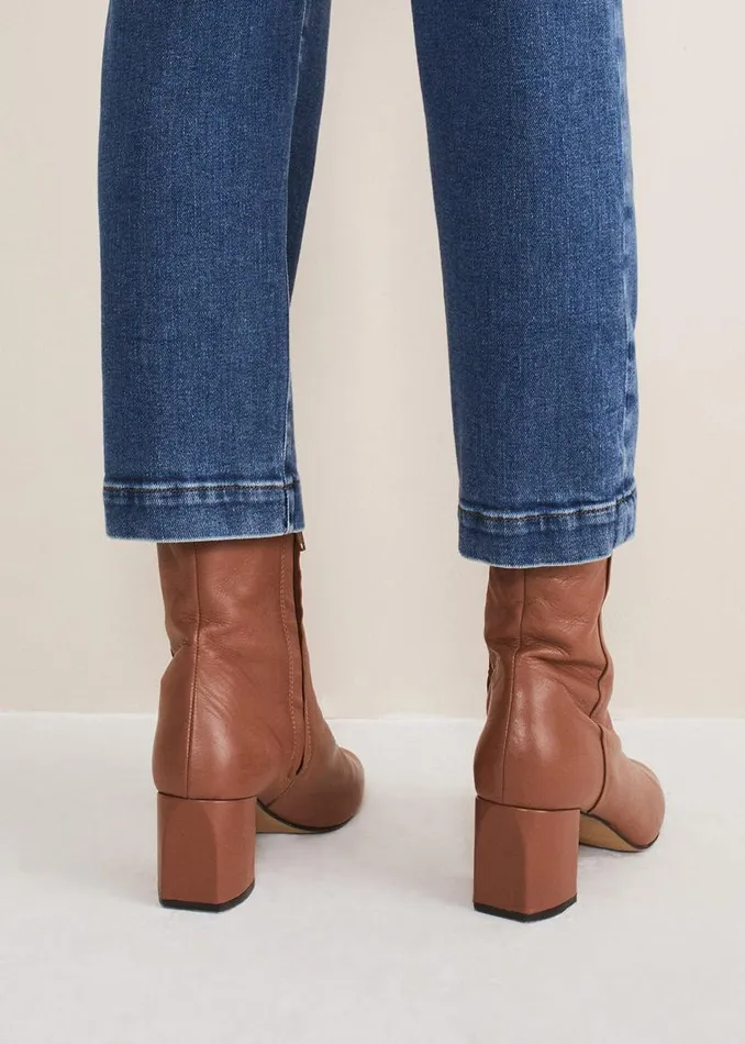 Phase Eight Heels Heeled Ankle Boots Tan 8211 Women