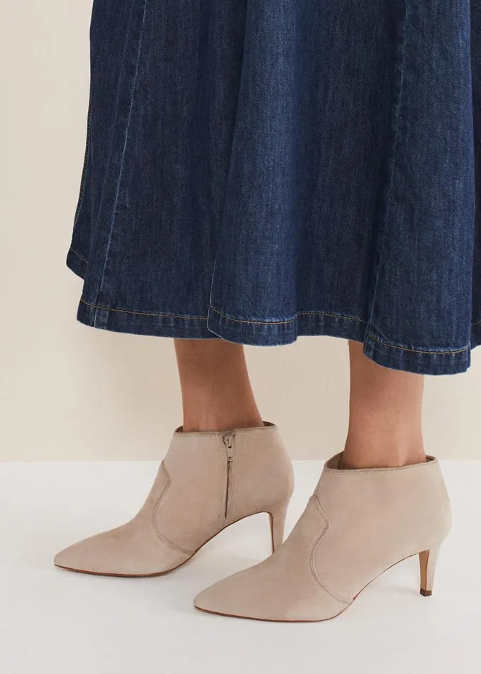 Phase Eight Heels Panelled Shoe Boots Neutral 8211 Women