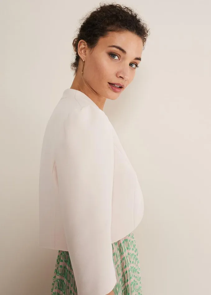 Phase Eight Jackets Leanna Cropped Jacket Cameo 8211 Women