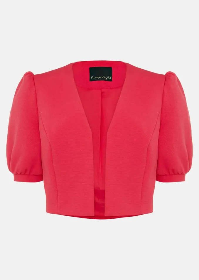 Phase Eight Jackets Mabel Puff Sleeve Jacket Lipstick 8211 Women