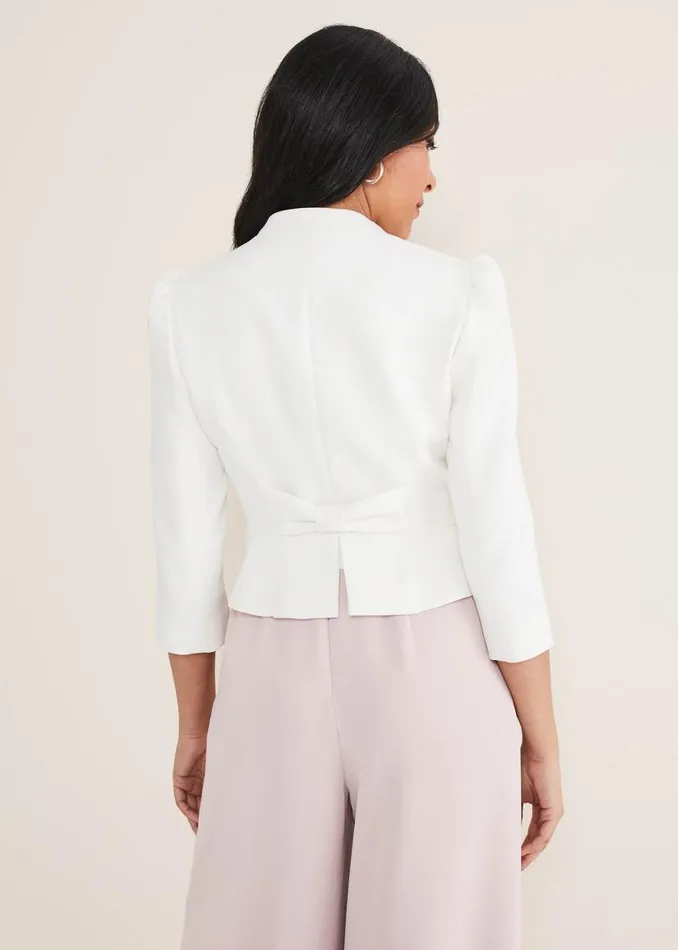 Phase Eight Jackets Petite Isabella Bow Jacket Ivory 8211 Women
