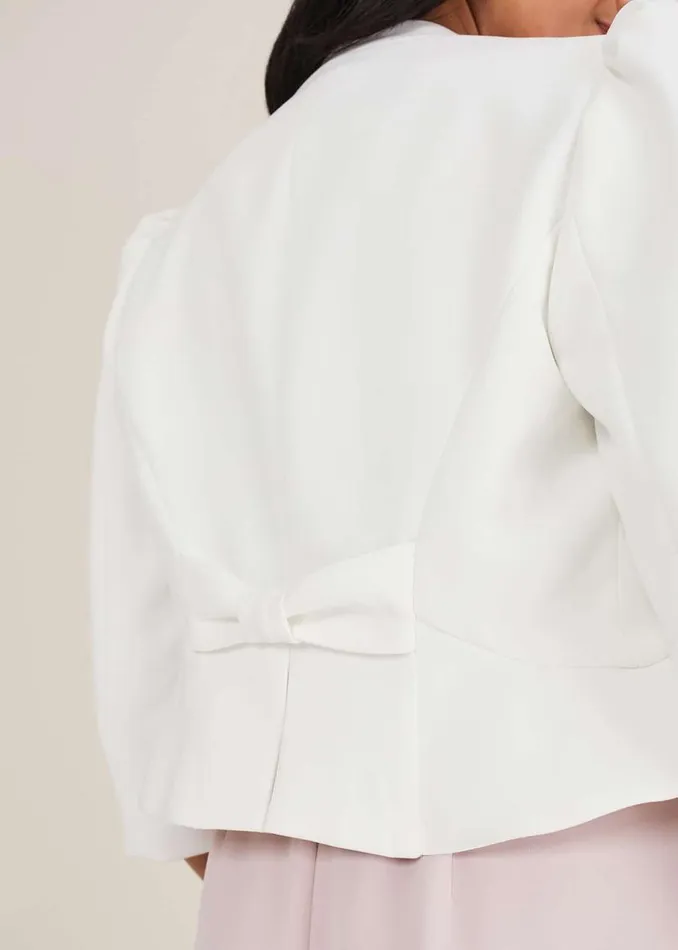 Phase Eight Jackets Petite Isabella Bow Jacket Ivory 8211 Women