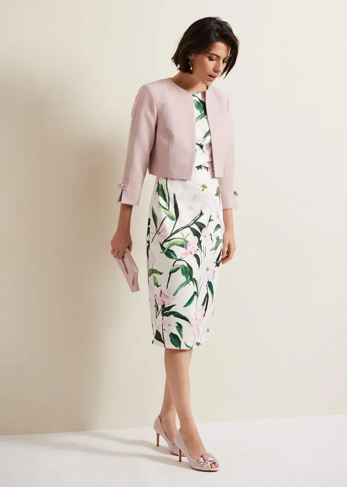 Phase Eight Jackets Zoelle Bow Jacket Pale Pink 8211 Women