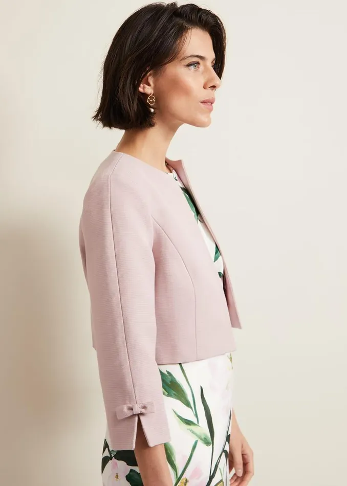 Phase Eight Jackets Zoelle Bow Jacket Pale Pink 8211 Women