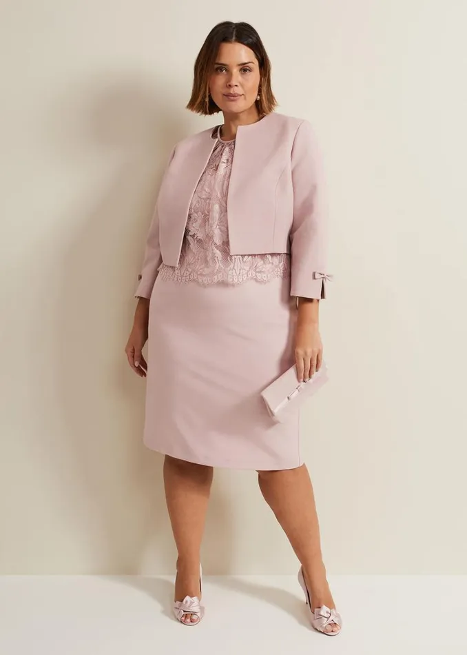 Phase Eight Jackets Zoelle Bow Jacket Pale Pink 8211 Women