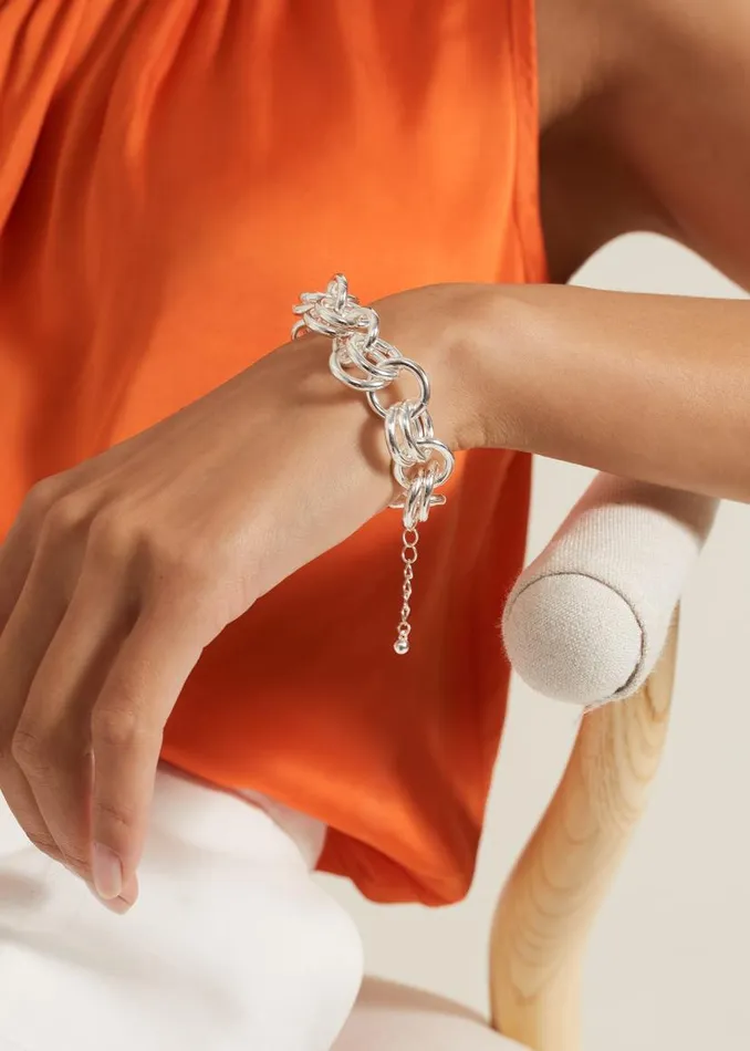 Phase Eight Jewellery Circular Chain Link Bracelet Silver 8211 Women