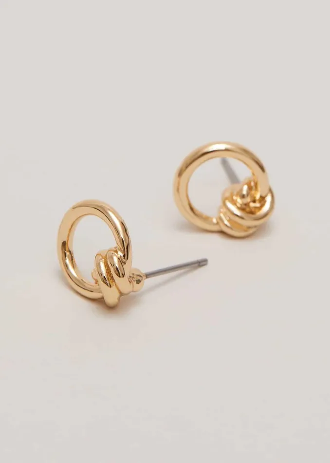 Phase Eight Jewellery Knot Stud Earrings Gold 8211 Women