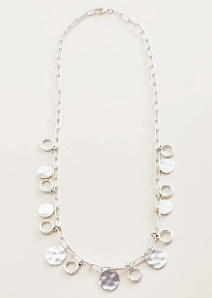 Phase Eight Jewellery Zoia Long Chain Pendant Necklace Silver 8211 Women
