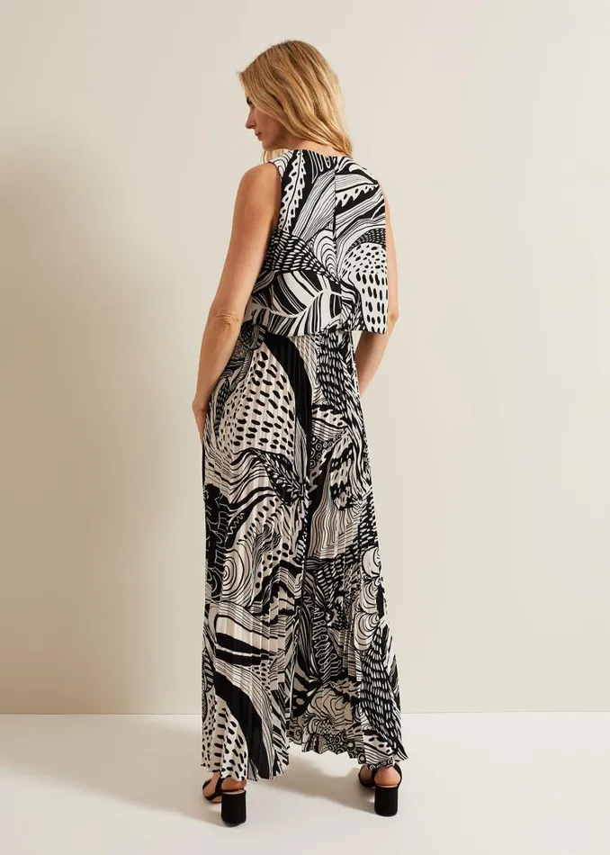 Phase Eight Jumpsuits Saskia Abstract Pleated Jumpsuit Black Multi 8211 Women Phase Eight Jumpsuits Saskia Abstract Pleated Jumpsuit Black Multi 8211 Women