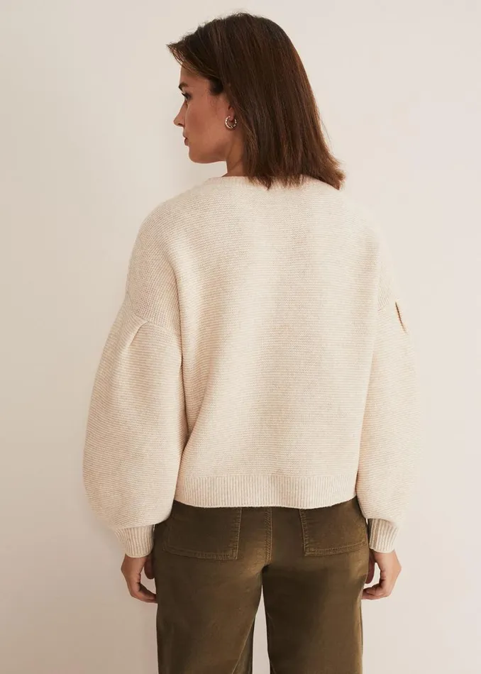 Phase Eight Knitwear Afia Bell Sleeve Knitted Jumper Oatmeal 8211 Women