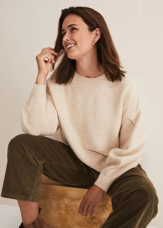 Phase Eight Knitwear Afia Bell Sleeve Knitted Jumper Oatmeal 8211 Women