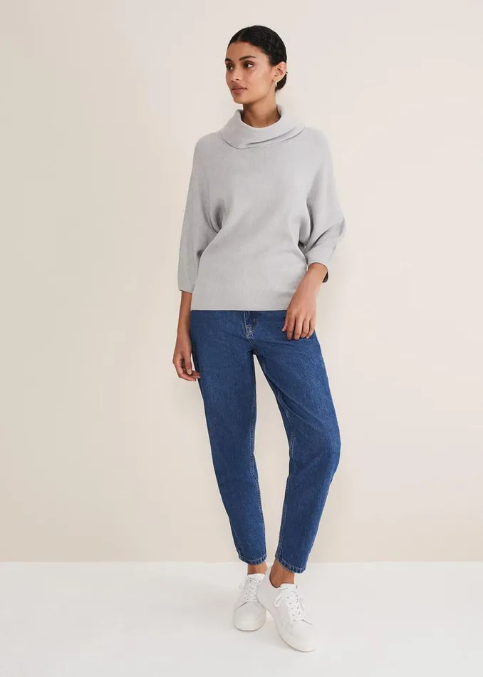 Phase Eight Knitwear Camillan Cowl Neck Knit Jumper Pale Grey 8211 Women