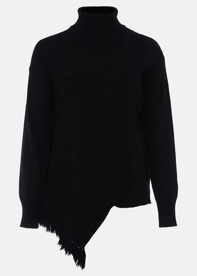 Phase Eight Knitwear Darcy Cosy Asymmetric Fringe Knit Black 8211 Women