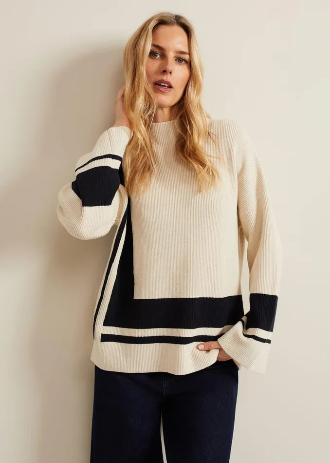 Phase Eight Knitwear Kayleigh Chunky Boxy Striped Jumper Stonenavy 8211 Women