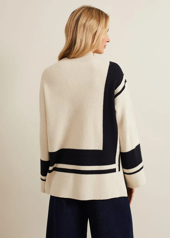 Phase Eight Knitwear Kayleigh Chunky Boxy Striped Jumper Stonenavy 8211 Women Phase Eight Knitwear Kayleigh Chunky Boxy Striped Jumper Stonenavy 8211 Women