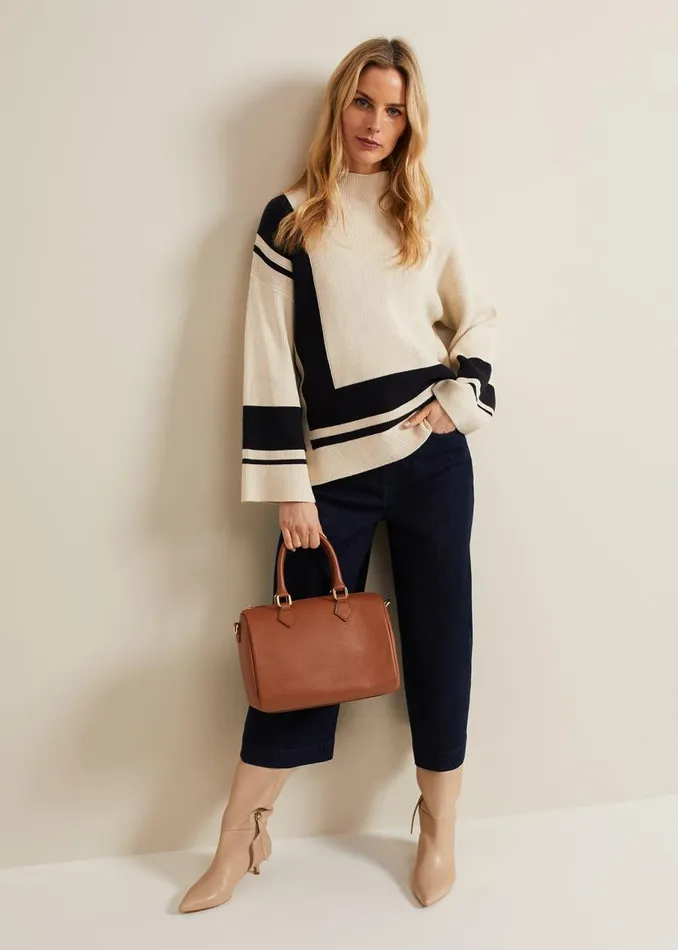 Phase Eight Knitwear Kayleigh Chunky Boxy Striped Jumper Stonenavy 8211 Women Phase Eight Knitwear Kayleigh Chunky Boxy Striped Jumper Stonenavy 8211 Women
