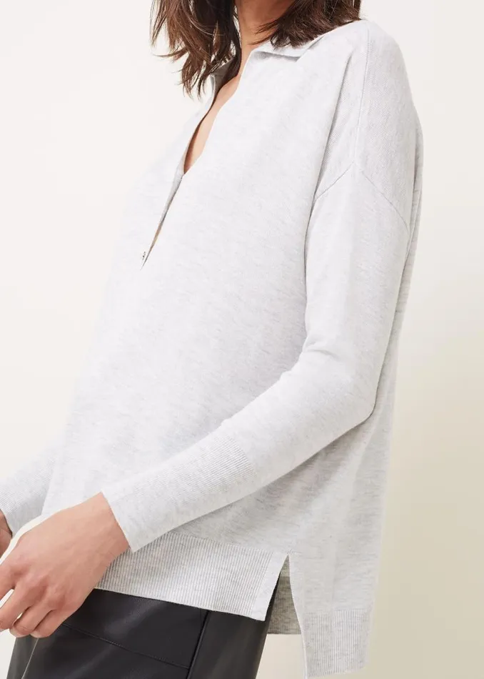 Phase Eight Knitwear Lillianne Polo Neck Fine Knit Jumper Pale Grey 8211 Women