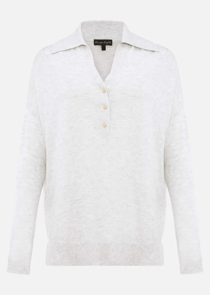 Phase Eight Knitwear Lillianne Polo Neck Fine Knit Jumper Pale Grey 8211 Women