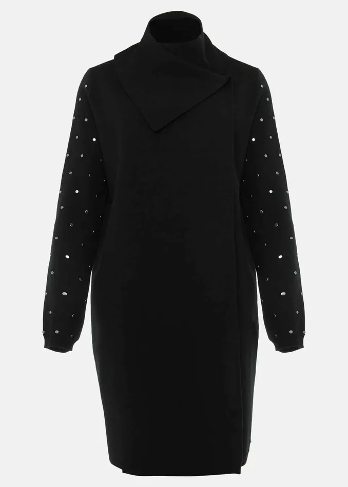 Phase Eight Knitwear Paloma Stud Sleeve Knit Coat Black 8211 Women