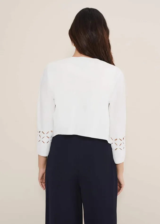 Phase Eight Knitwear Salma Cut Out Jacket Ivory 8211 Women