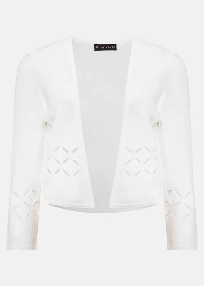 Phase Eight Knitwear Salma Cut Out Jacket Ivory 8211 Women