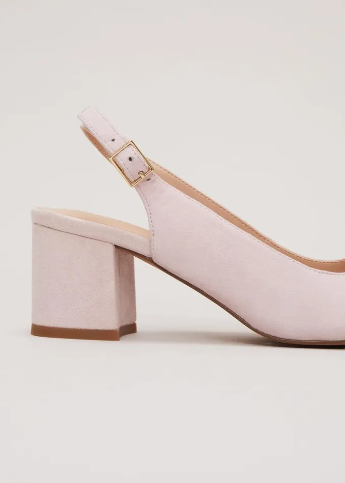 Phase Eight Occasion Shoes Bow Front Block Heel Shoes Pale Pink 8211 Women