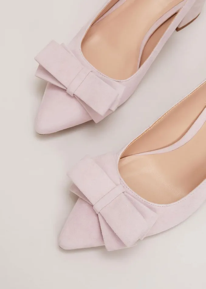Phase Eight Occasion Shoes Bow Front Block Heel Shoes Pale Pink 8211 Women